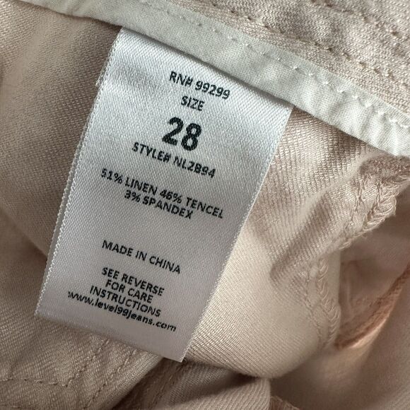 Level 99 Women's Lily Linen Pink Peach Cargo Pants Size 28 - Picture 7 of 9